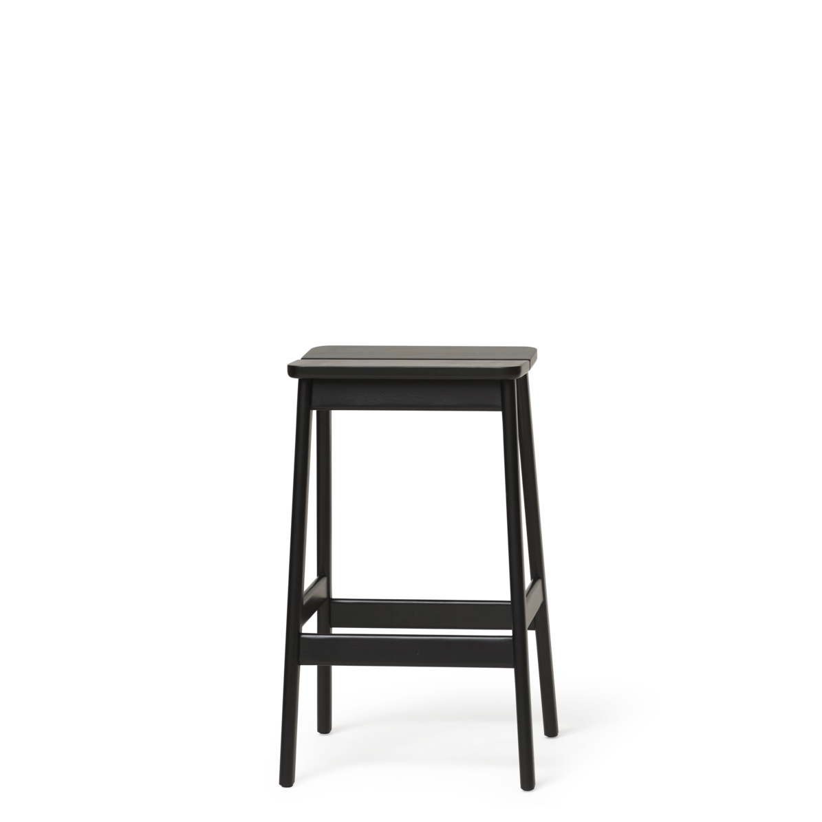 Angle Standard Stool 65 - Black-stained Beech