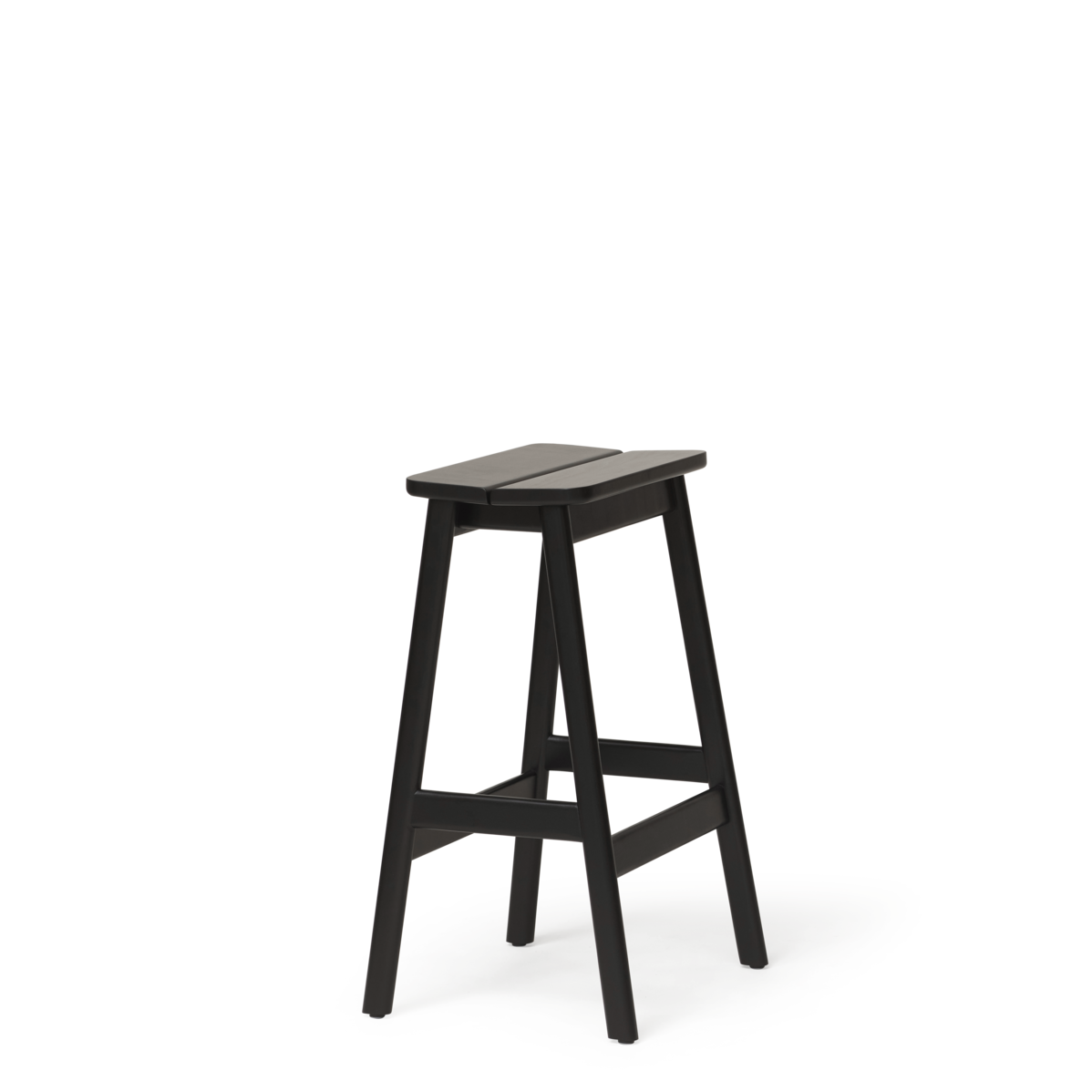 Angle Standard Stool 65 - Black-stained Beech