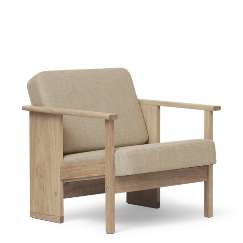 Block Lounge Chair, White Oak - COM