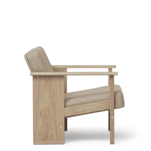 Block Lounge Chair, White Oak - COM