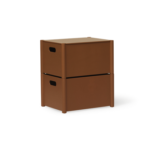 Form & Refine Pillar Storage Box, Medium, Clay Brown