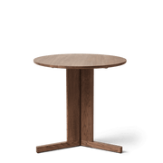 Trefoil Round Table - 3 Legs - Smoked Oak