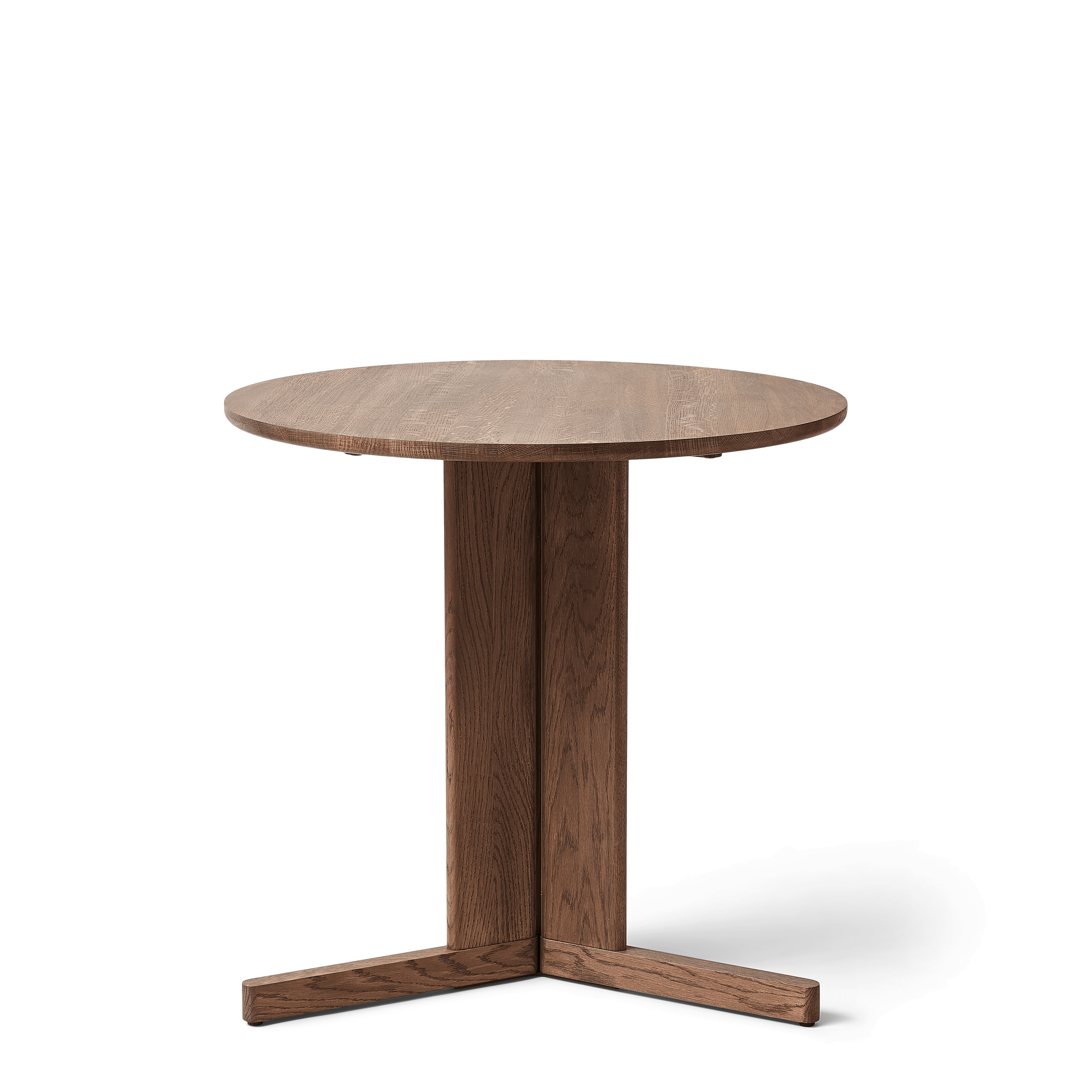 Trefoil Round Table - 3 Legs - Smoked Oak