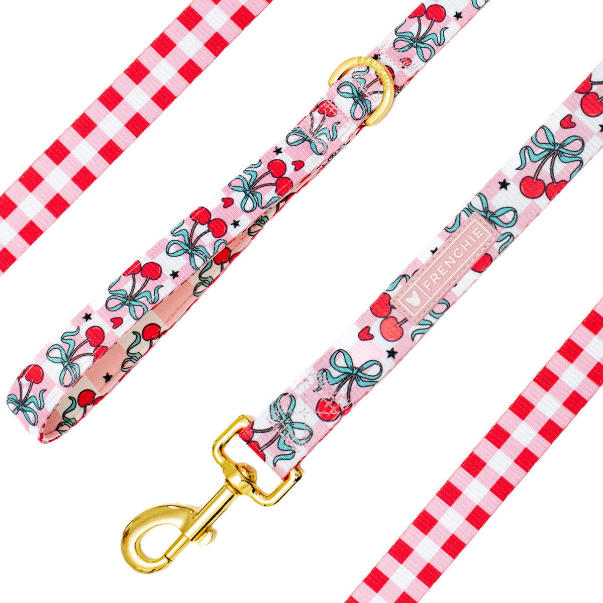 Frenchie Comfort Leash - Cherries Red