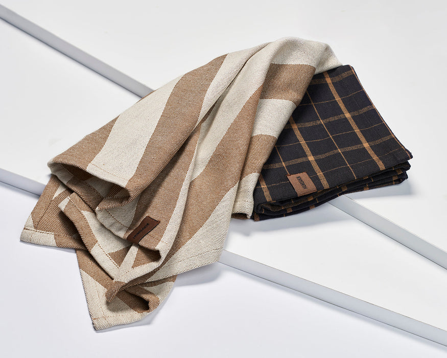 Recycled Cotton Tea Towels - 2 pack - Beige Candy