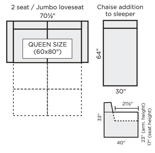 Hampton Sectional Storage Sleeper Queen Size