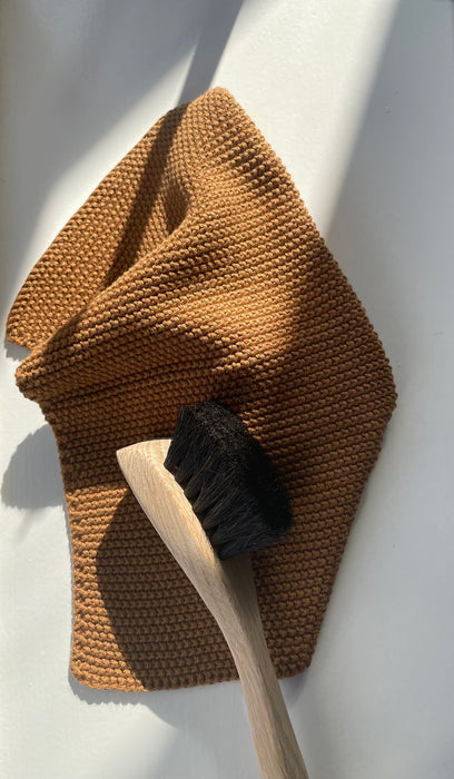 Knitted Dishcloth - Tobacco