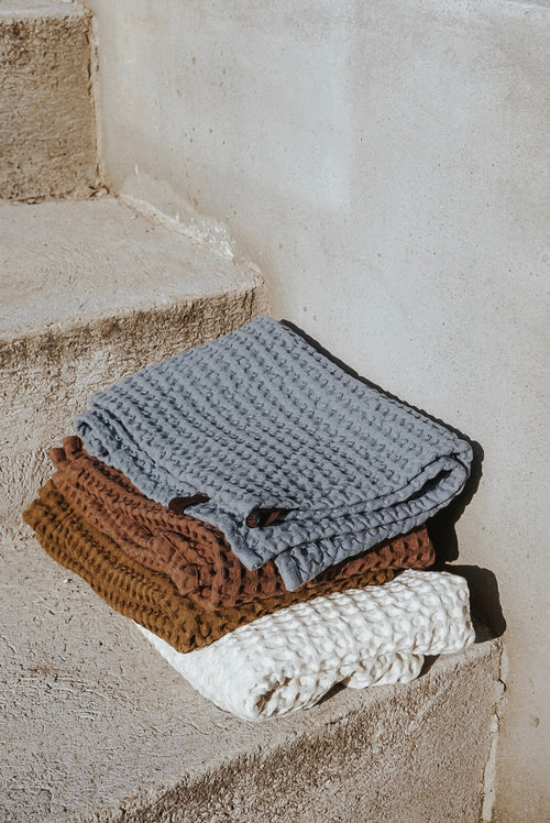 HUMDAKIN Humdakin waffle bath towel Organic textiles 029 Shell