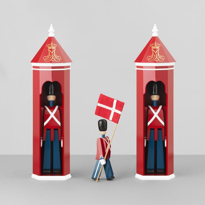 Kay Bojesen Sentry Box, Red/White, H: 14.2"