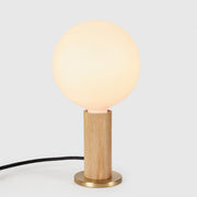 Knuckle Table Lamp in Oak + Sphere IV