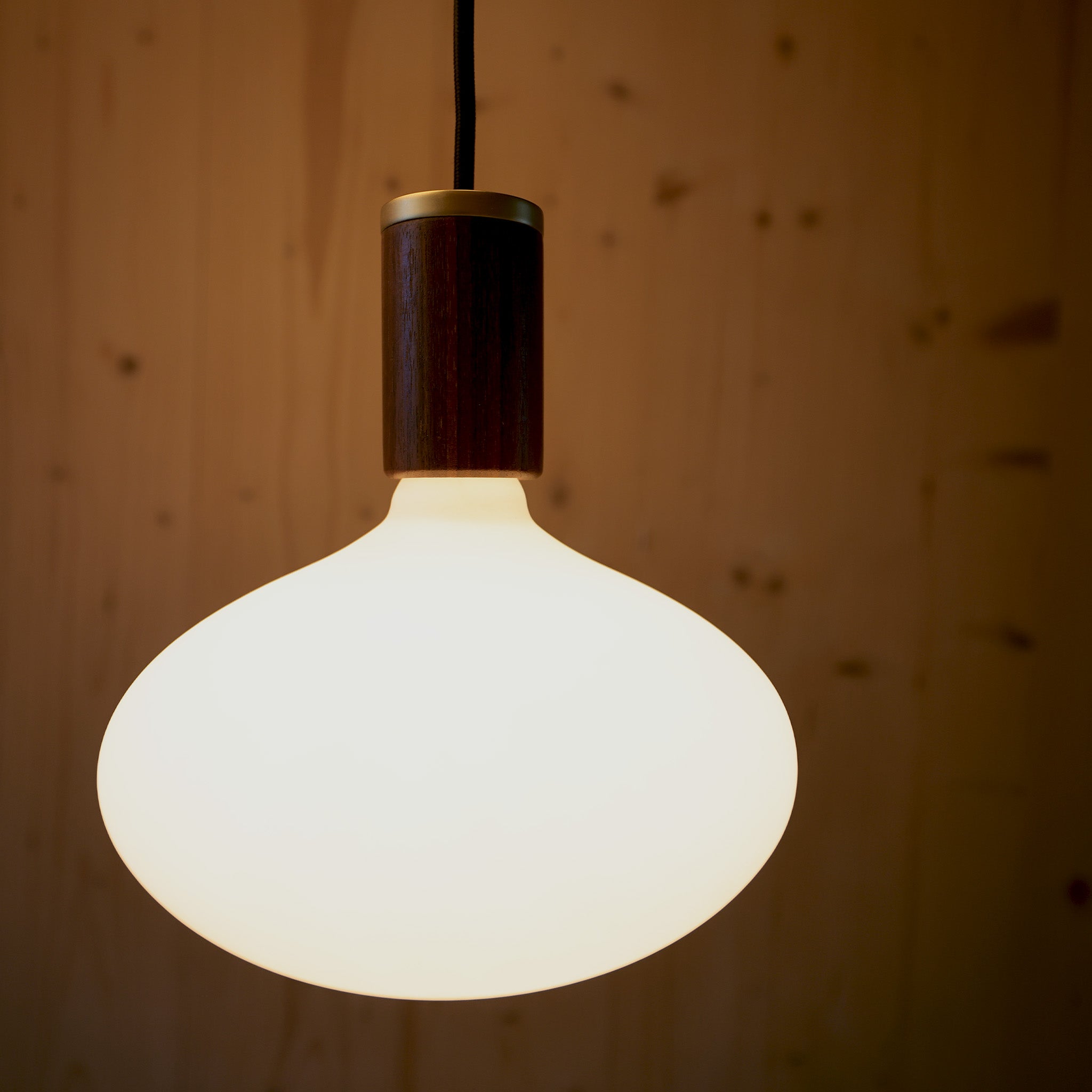 Oval Pendant Light in Walnut