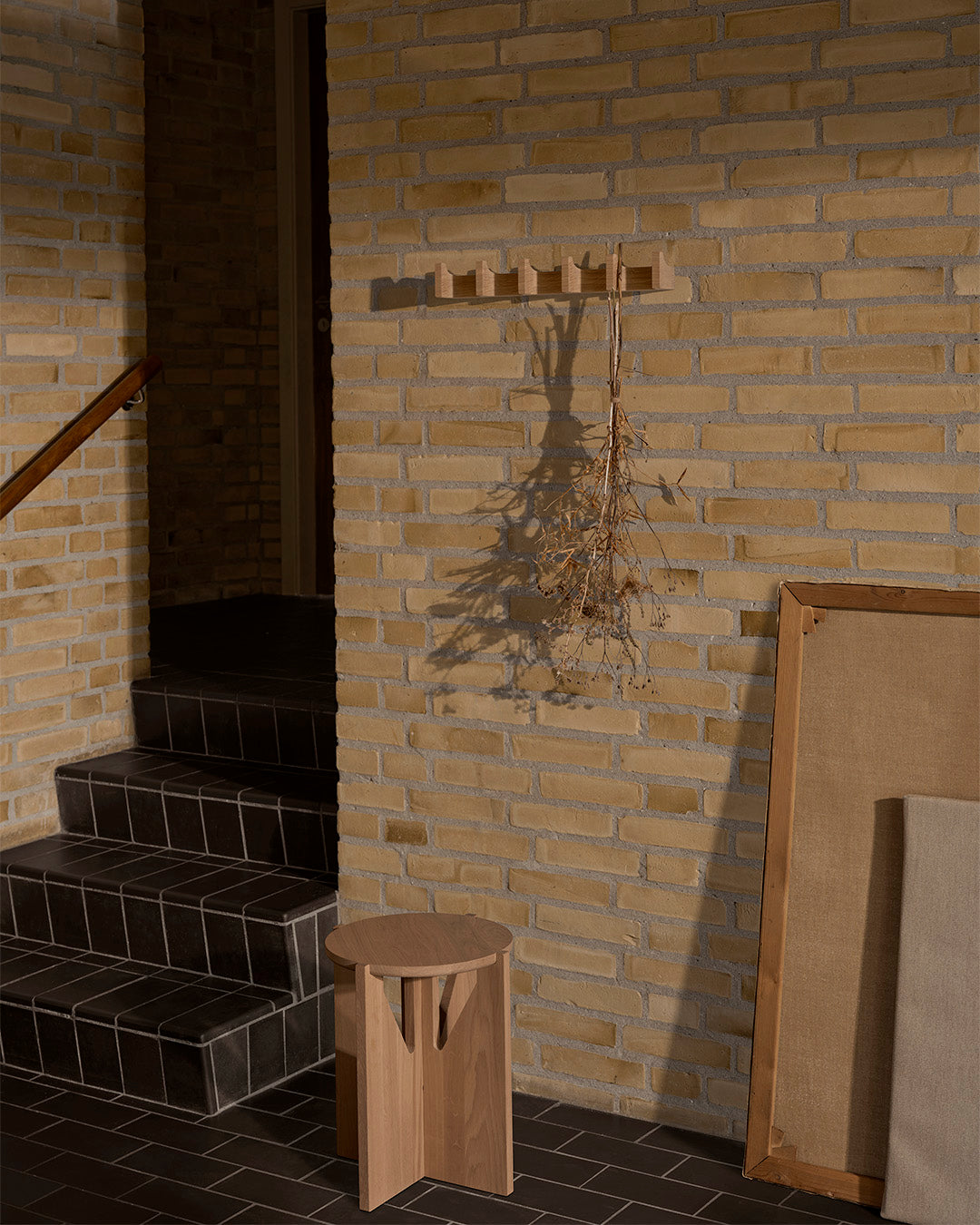 Column Coat Rack - Long Light Oak