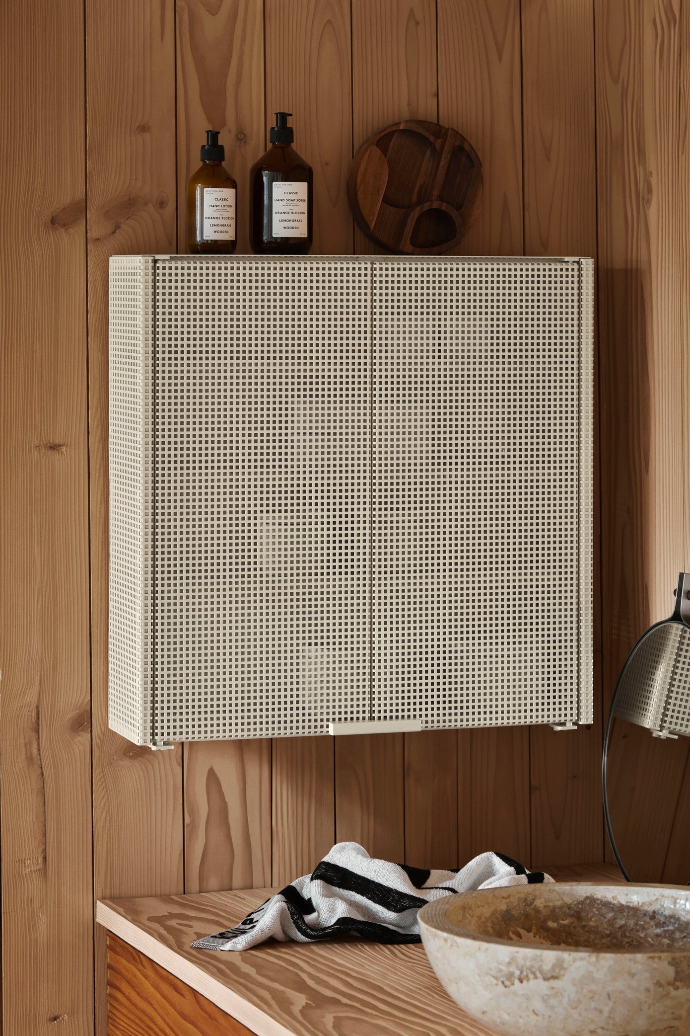 Grid Wall Cabinet - Beige