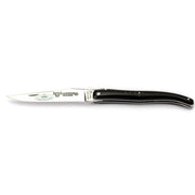 Laguiole en Aubrac Handcrafted Plated Multipurpose Knife, Full Buffalo Horn Handle, 4.75 inches