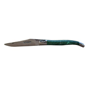 Laguiole en Aubrac Handcrafted Luxury Double Plates Folding Pocket Knife With Malachite Handle, 4.75-Inches