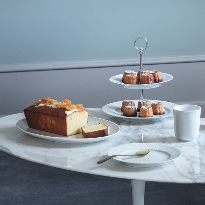 Lyngby Porcelæn Rhombe Oval Serving Dish, White