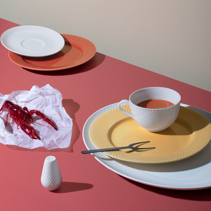 Lyngby Porcelæn Rhombe Oval Serving Dish, White
