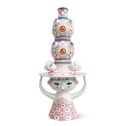 Bjørn Wiinblad Lady With Hat Vase, Pink, H: 19.7"