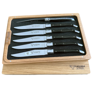 Laguiole en Aubrac Handcrafted 6-Piece Steak Knife Set with Buffalo Horn Handles