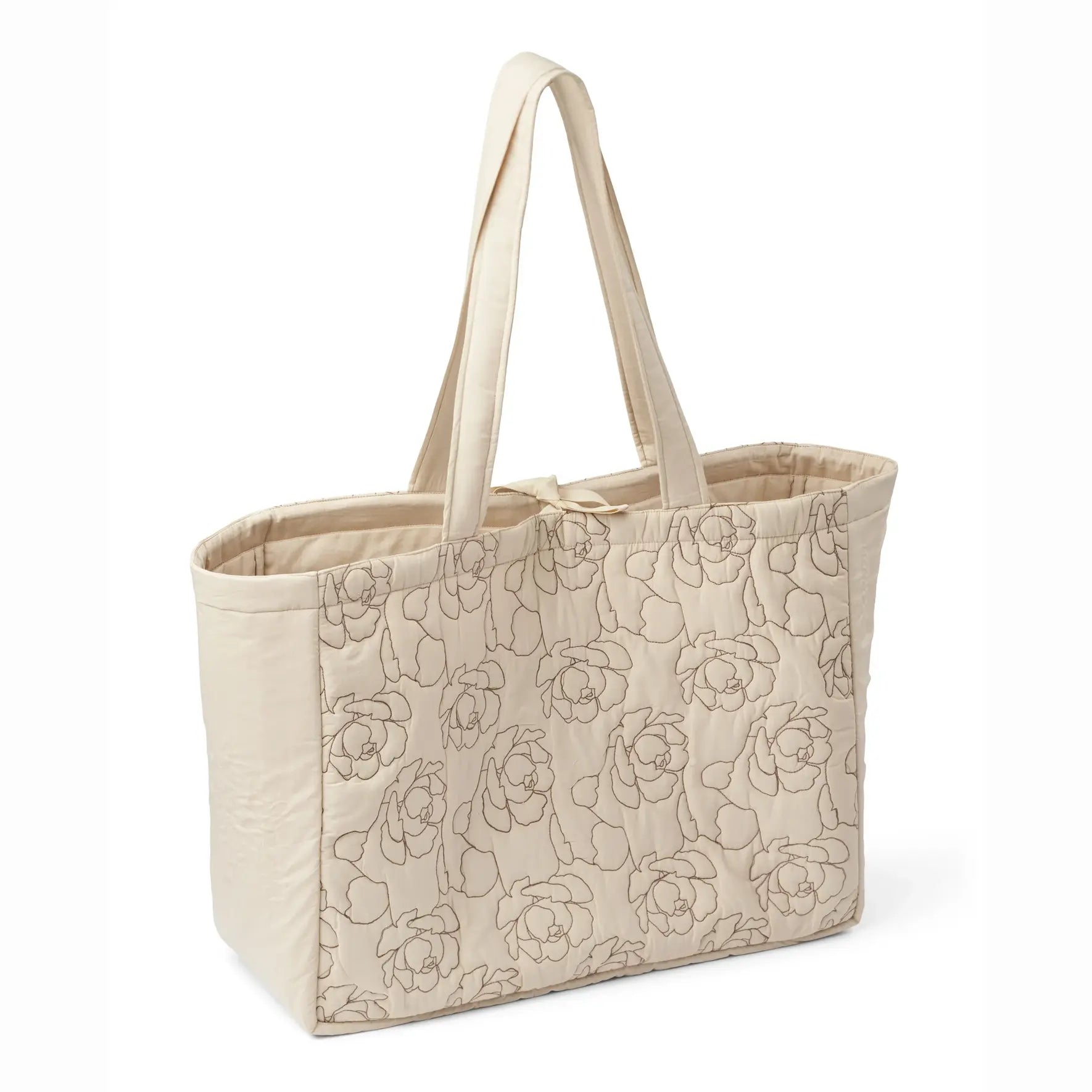 Maxi Tote Bag - Light Stone - Peony Quilt