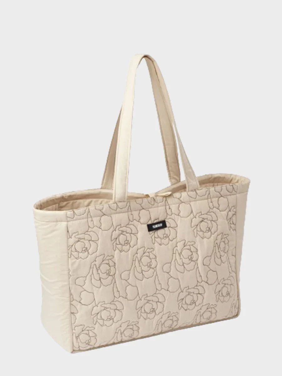 Maxi Tote Bag - Light Stone - Peony Quilt