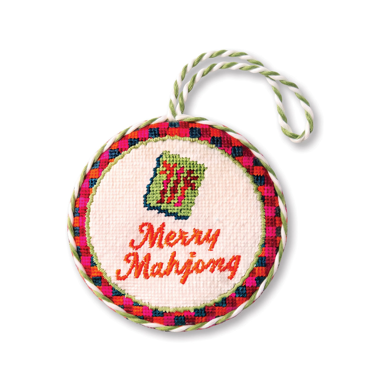 Needlepoint Ornament - Merry Mahjong