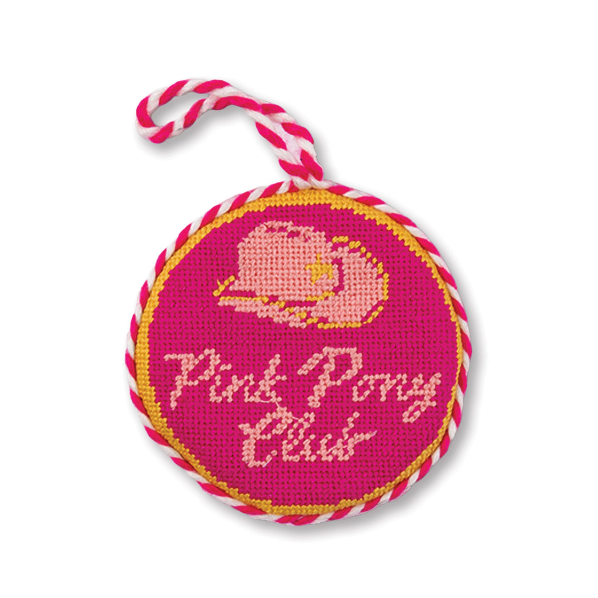 Needlepoint Ornament - Pink Pony Club
