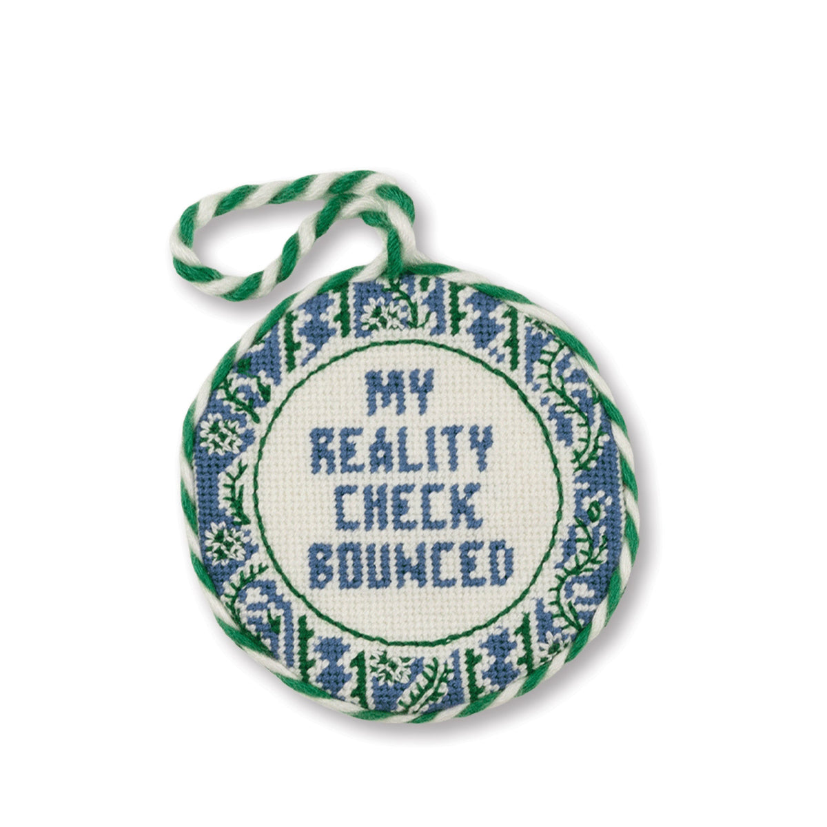 Needlepoint Ornament - Reality Check Bounced