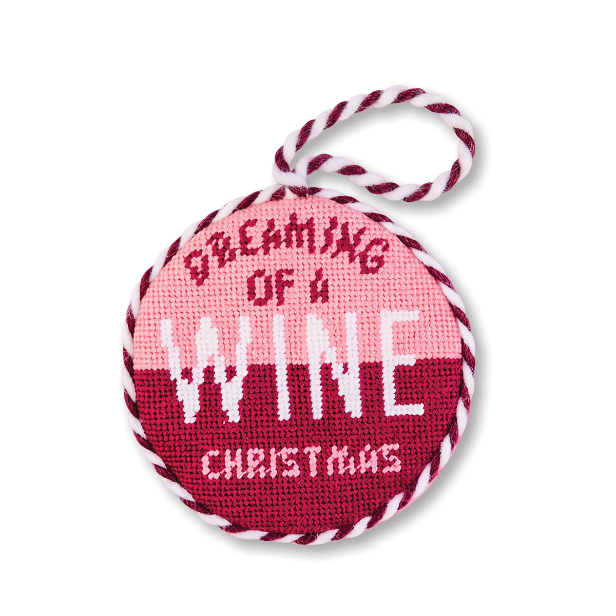 Needlepoint Ornament - Wine Christmas