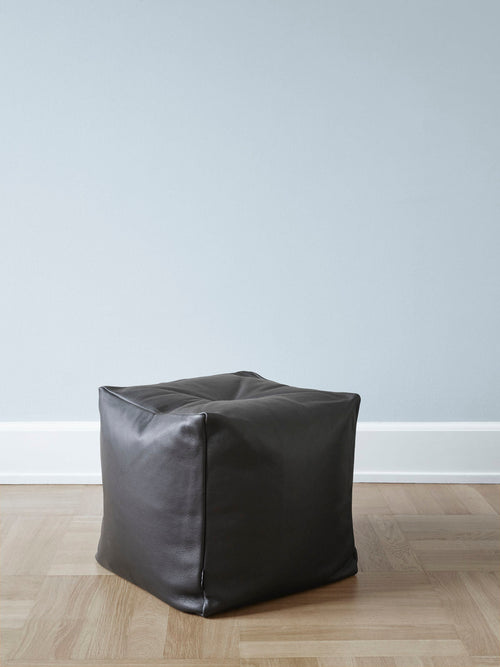 Otto Pouf w/o Button - Zenso Black Leather