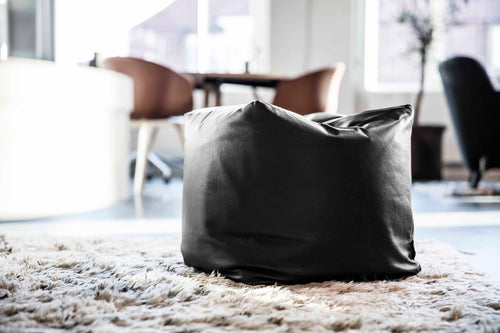 Otto Pouf w/o Button - Zenso Black Leather