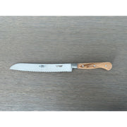 Laguiole en Aubrac Classic Forged Bread Knife With Olive Wood Handle, 8-in