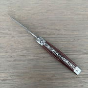 Laguiole en Aubrac Handcrafted Luxury Double Plates Multipurpose Knife with Pakawood Red Handle, 4.75-inches