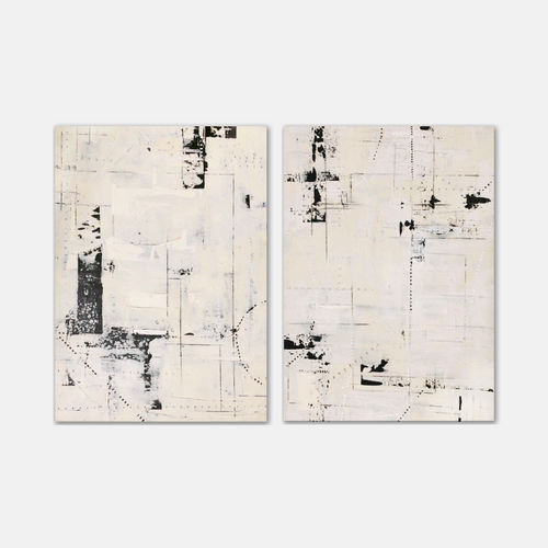 Beige Whiteout Diptych