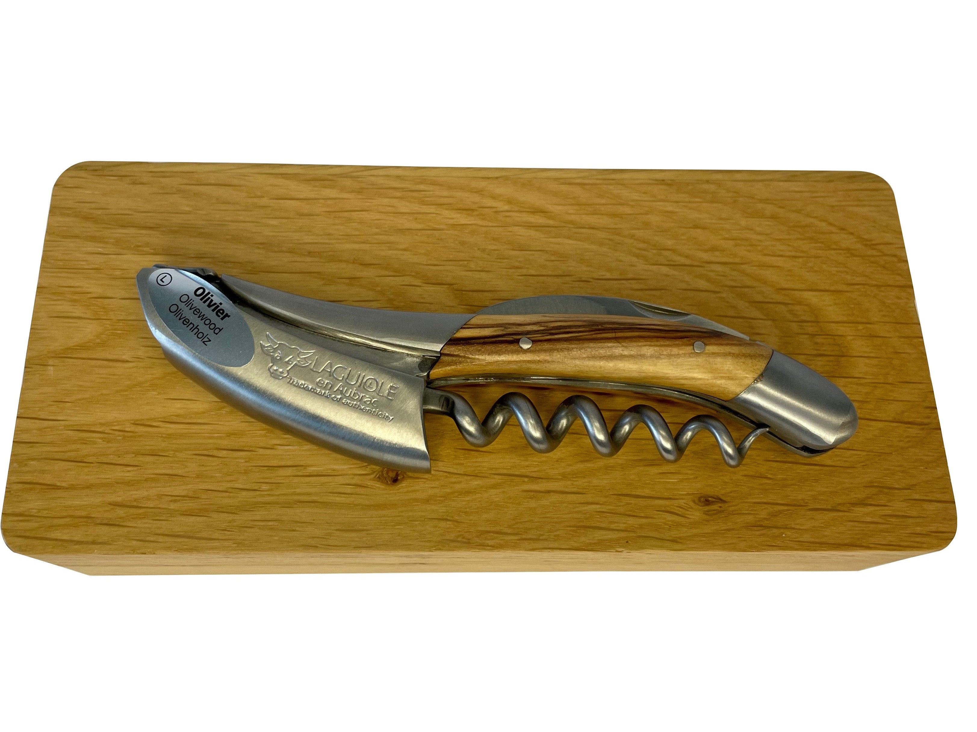 Handcrafted Sommelier Waiter's Corkscrew with Olivewood Handle by Laguiole en Aubrac