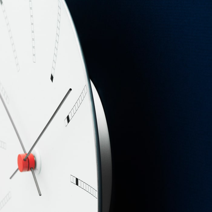 Arne Jacobsen Bankers Wall Clock, White, Extra Small, Ø: 4.7"