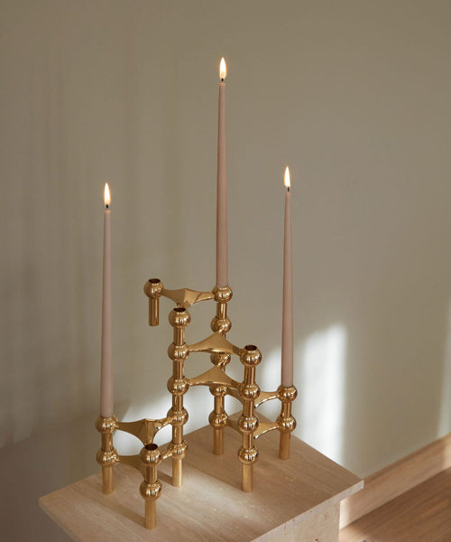 STOFF Nagel Candle Holder, Solid Brass, Set of 3