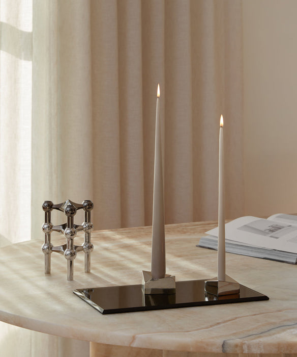 Glass Base Rectangular - Smoked Black