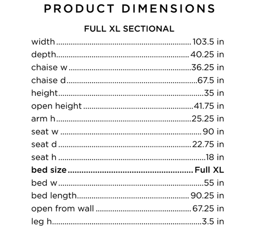 Delta Sectional Storage Sleeper Full XL - MTO