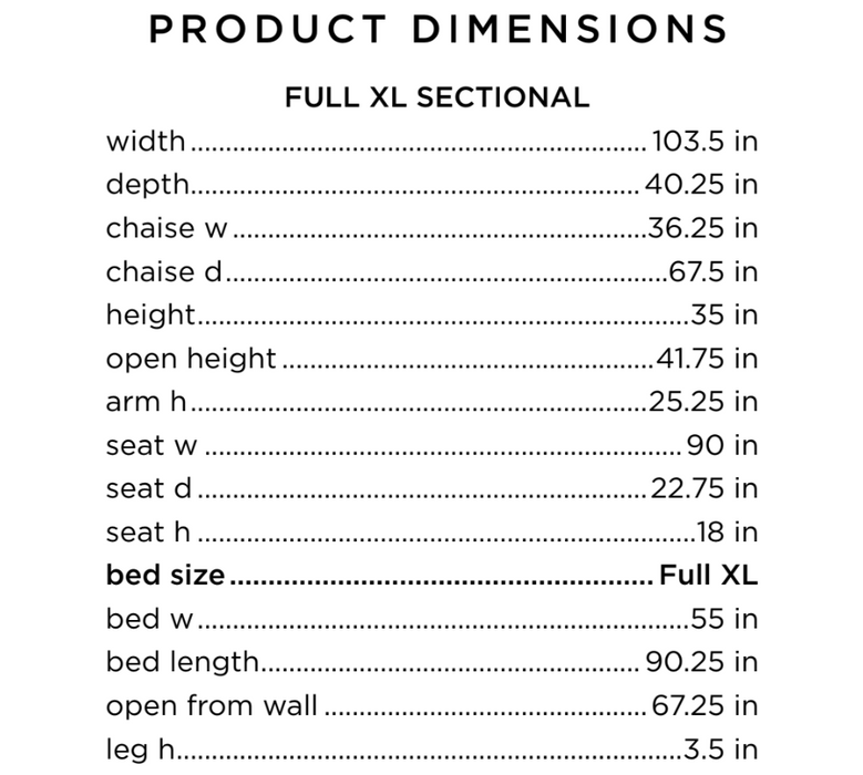 Delta Sectional Storage Sleeper Full XL