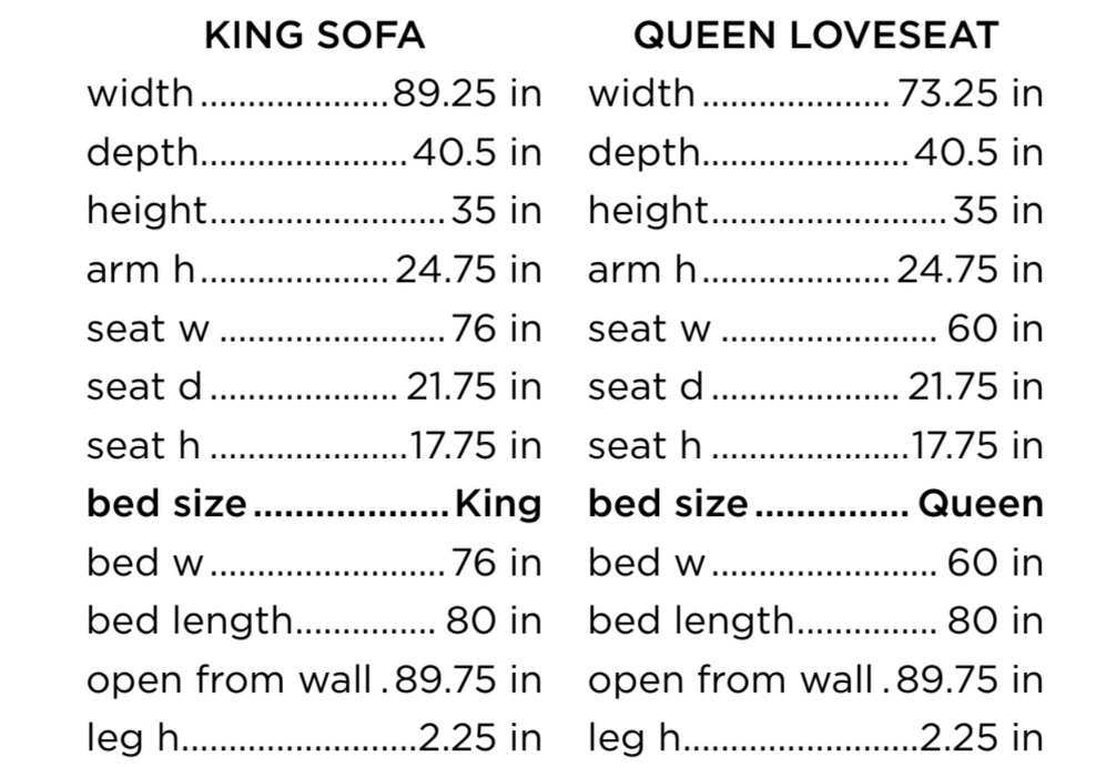 Belton Sofa Sleeper King Size
