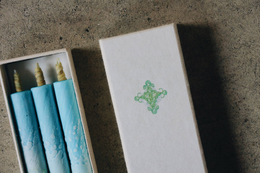 Traditional Japanese Multi-Colored Candle Set of Three