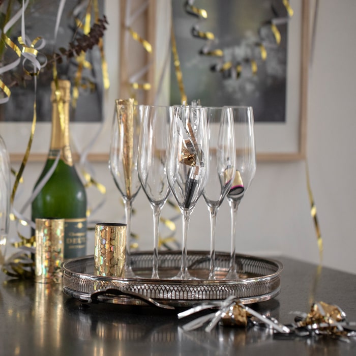 Holmegaard Cabernet Champagne Glass, Clear, 9.8 Oz, 6 Pcs.