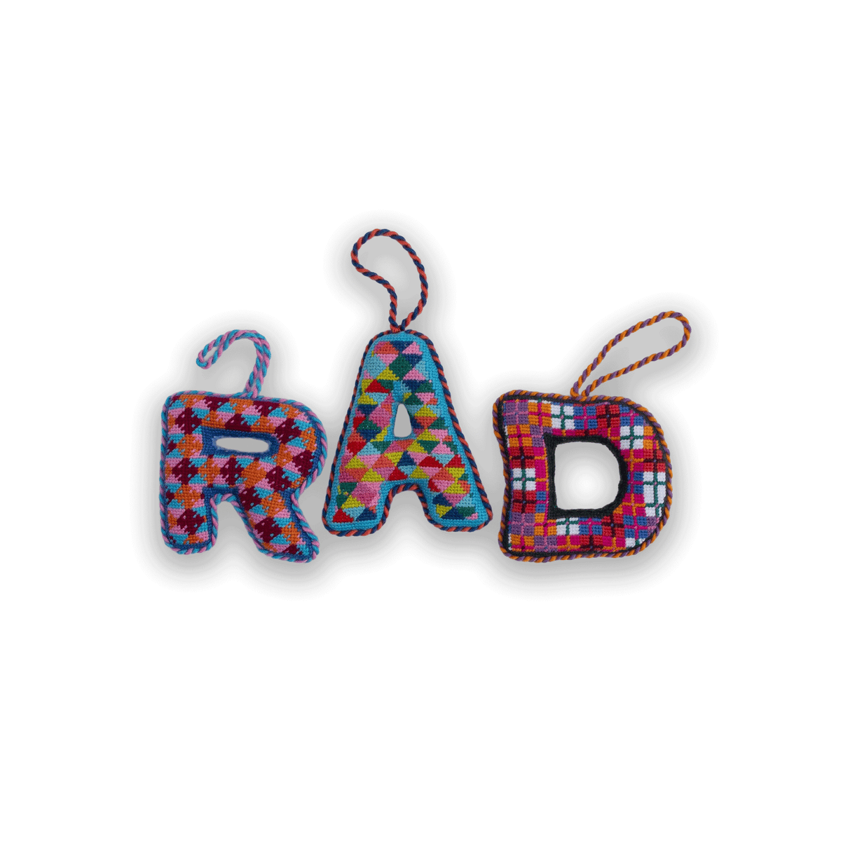 Needlepoint Monogram Ornament - D