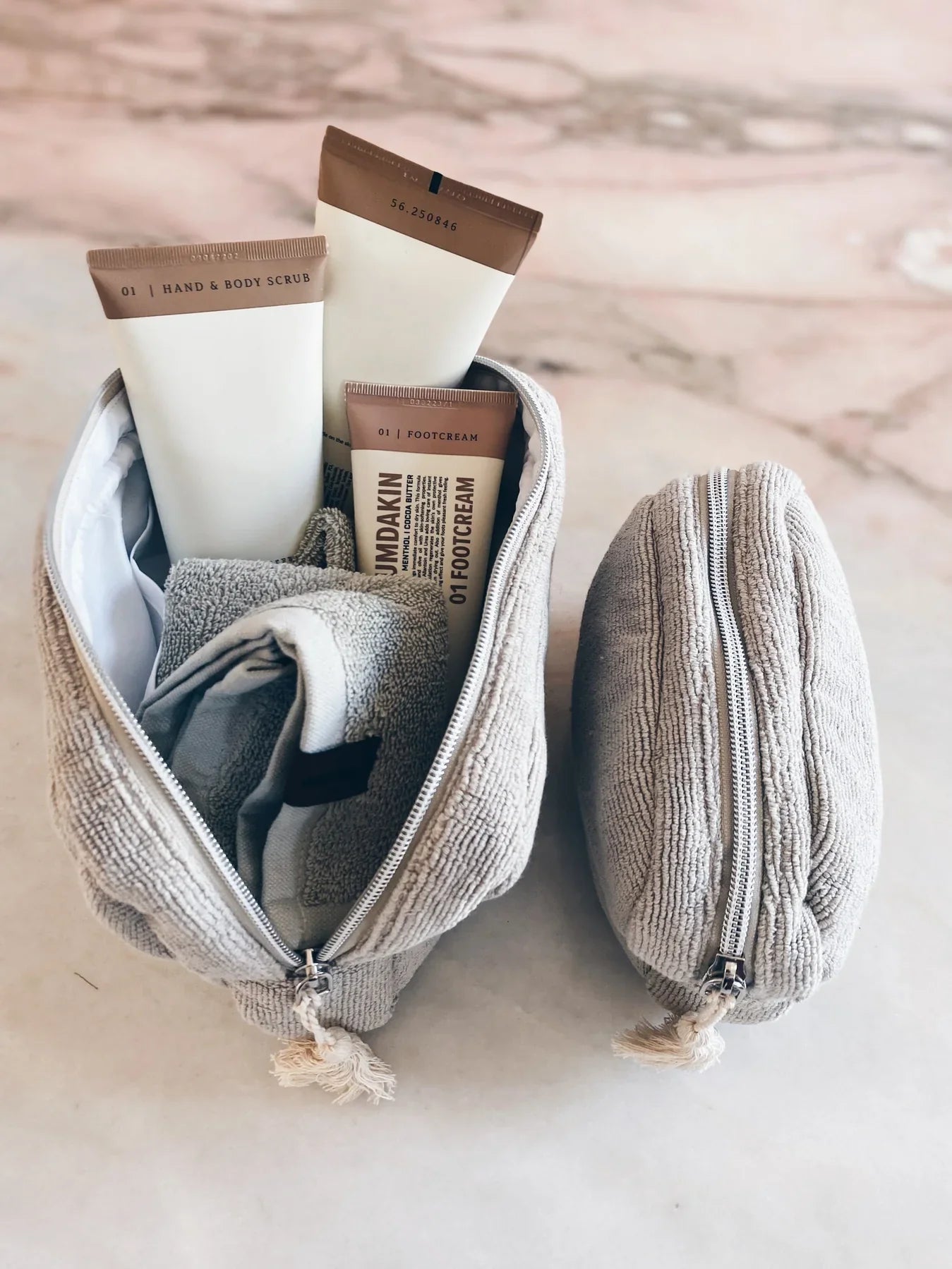 Terry Toiletry Bag - Light Stone
