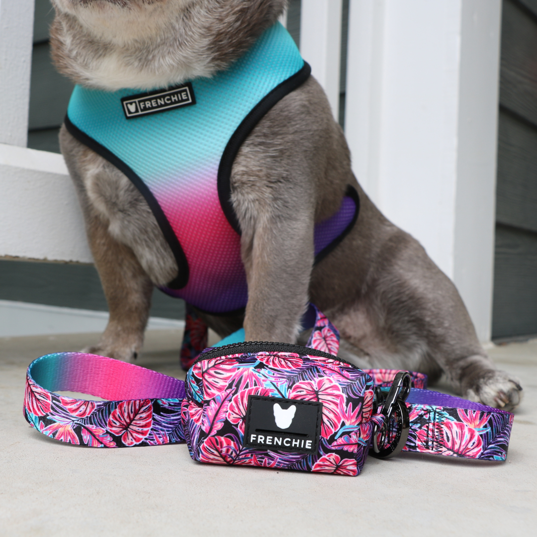 Frenchie Poo Bag Holder - Tropical Palms