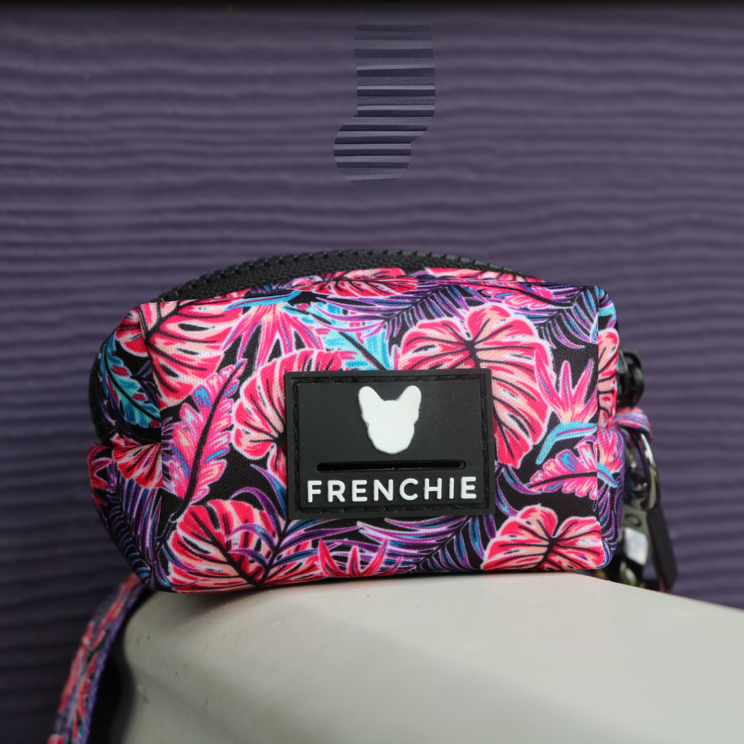 Frenchie Poo Bag Holder - Tropical Palms
