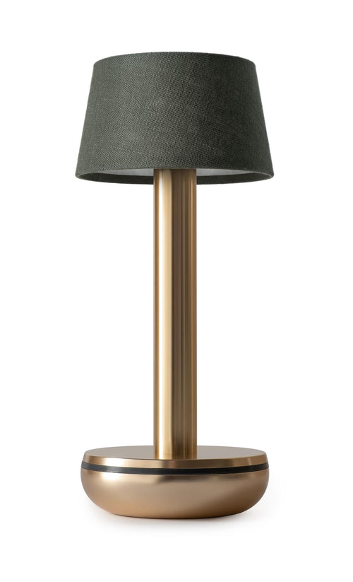 Two Table Light Gold/Emerald Linen