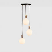 Triple Pendant in Walnut + Sphere IV - Black Canopy