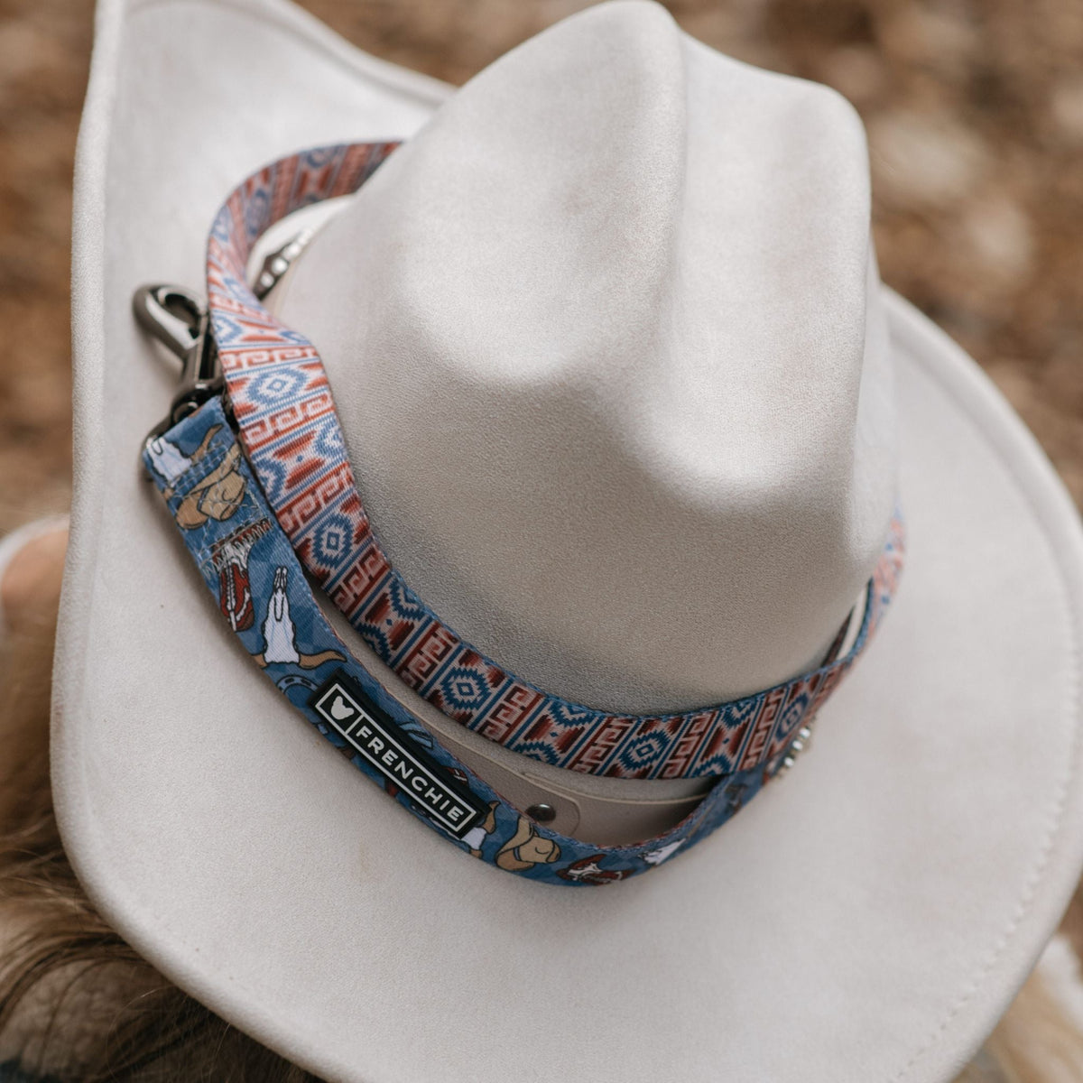 Frenchie Comfort Leash - Wild West- Blue